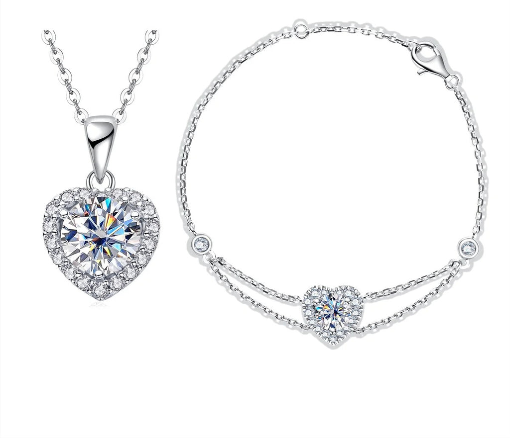 Radiant Heart Moissanite Halo Set