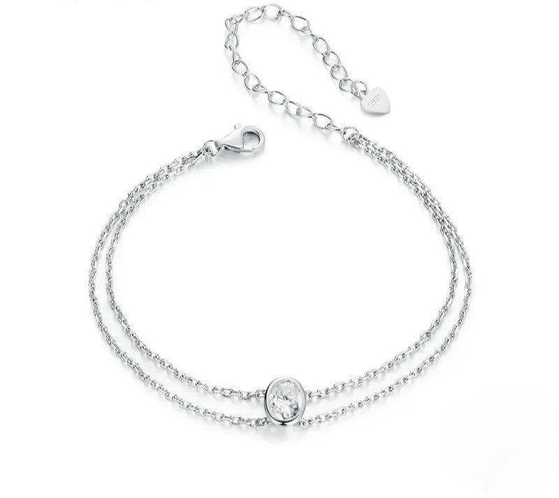 Moissanite Double-Chain Bracelet