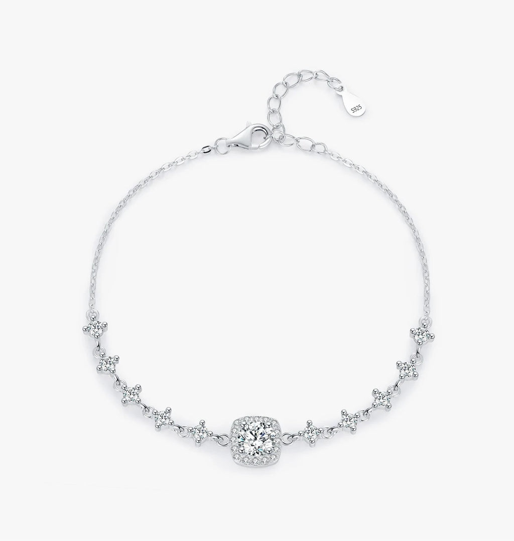 The "Everlasting Glow" Moissanite Halo Bracelet