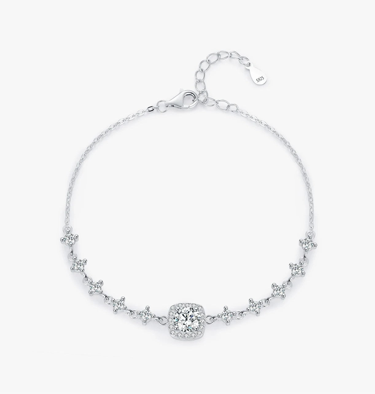 The "Everlasting Glow" Moissanite Halo Bracelet