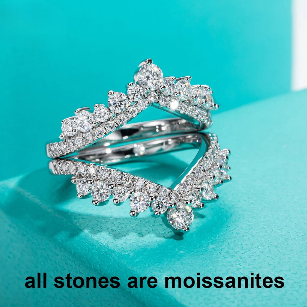 Aurora Vow Moissanite Chevron Ring