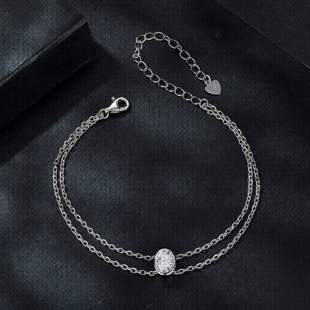 Moissanite Double-Chain Bracelet