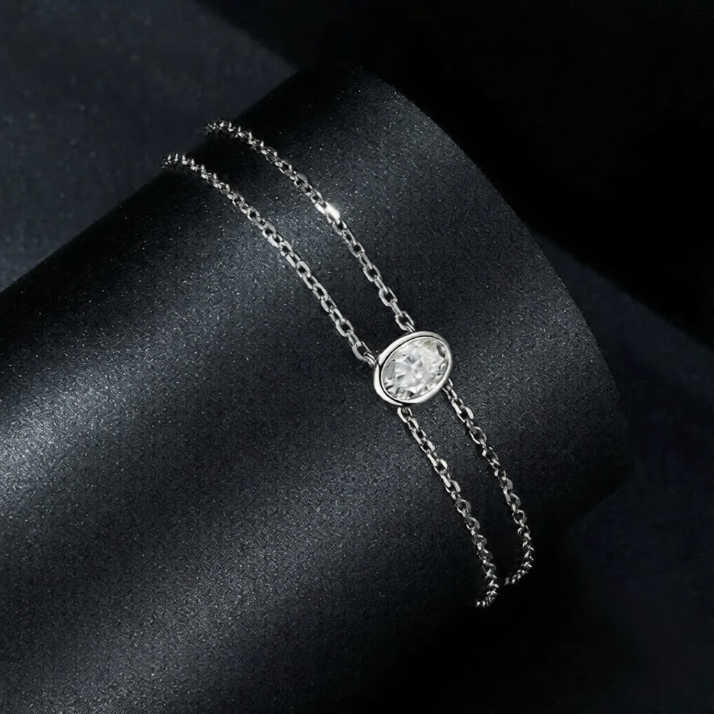 Moissanite Double-Chain Bracelet