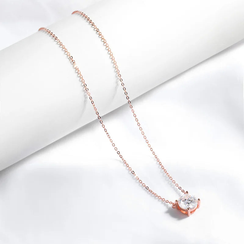 Luna Spark Moissanite Solitaire Necklace