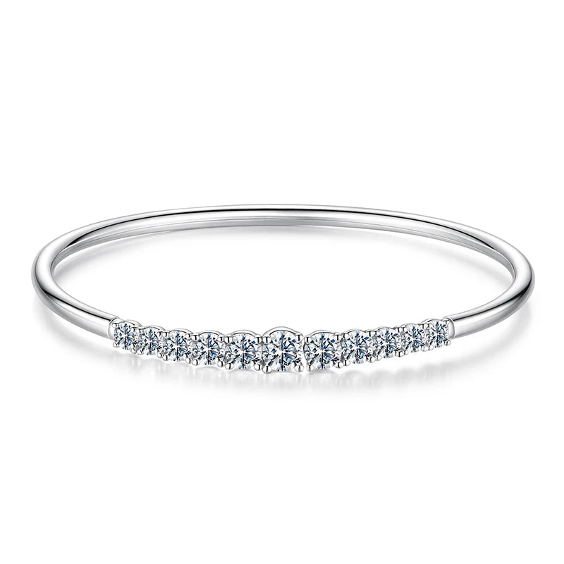 Moissanite Half-Eternity Bangle