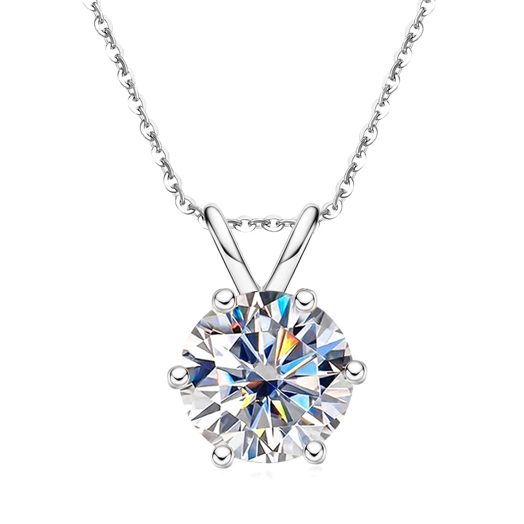 Moissanite V-Prong Solitaire Necklace