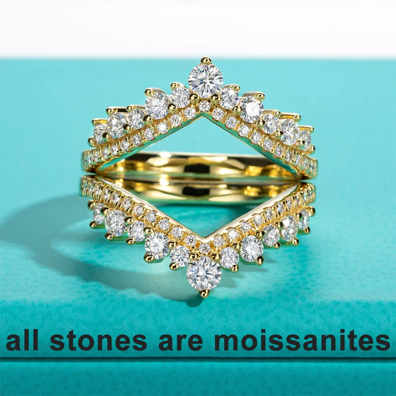 Aurora Vow Moissanite Chevron Ring