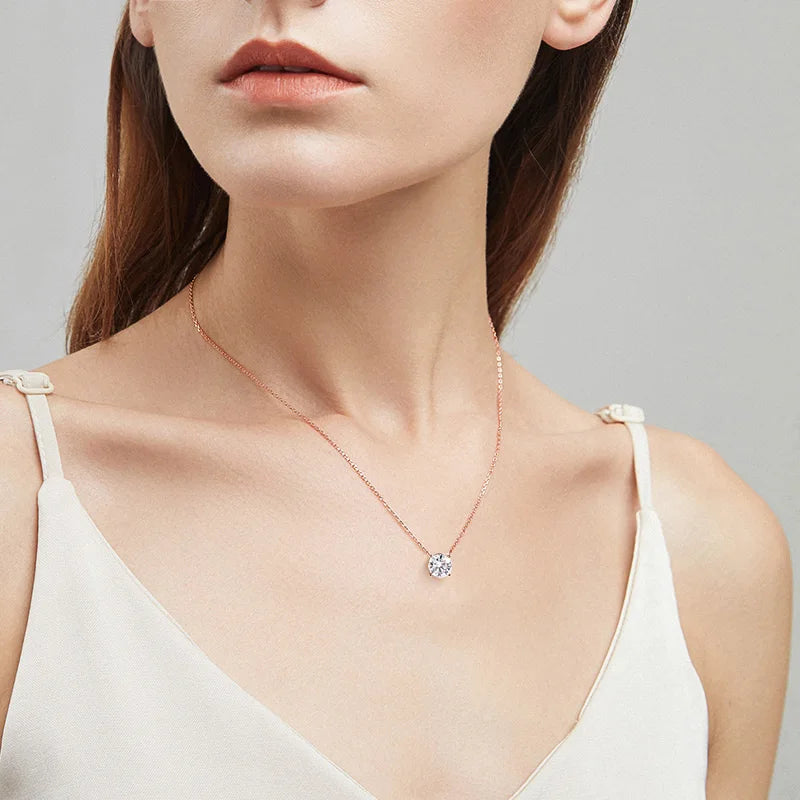 Luna Spark Moissanite Solitaire Necklace