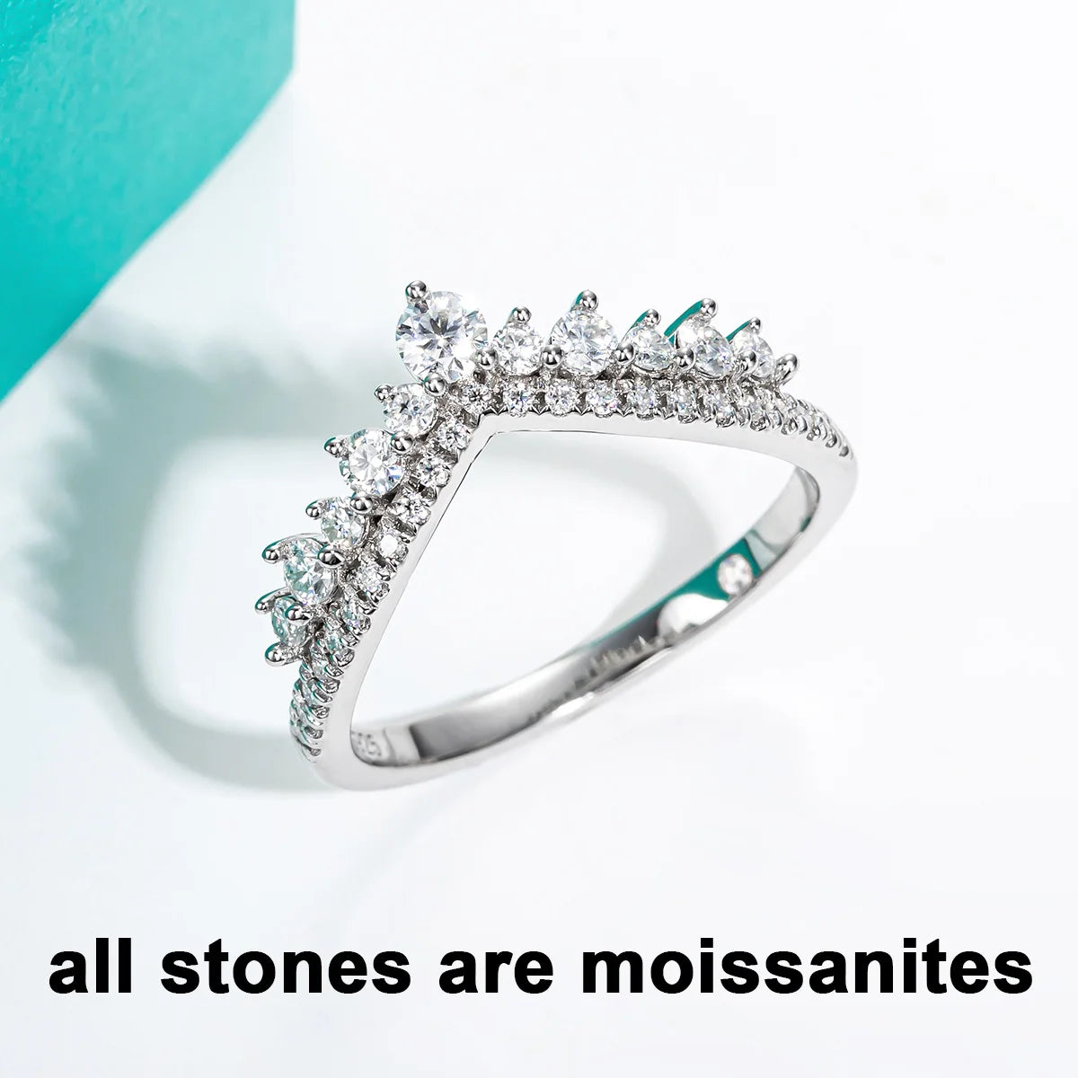 Aurora Vow Moissanite Chevron Ring