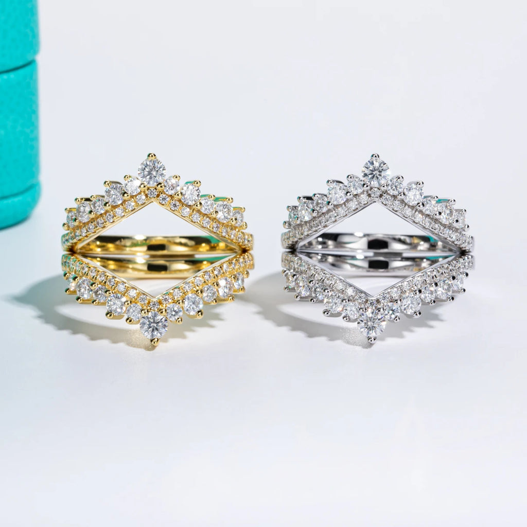 Aurora Vow Moissanite Chevron Ring