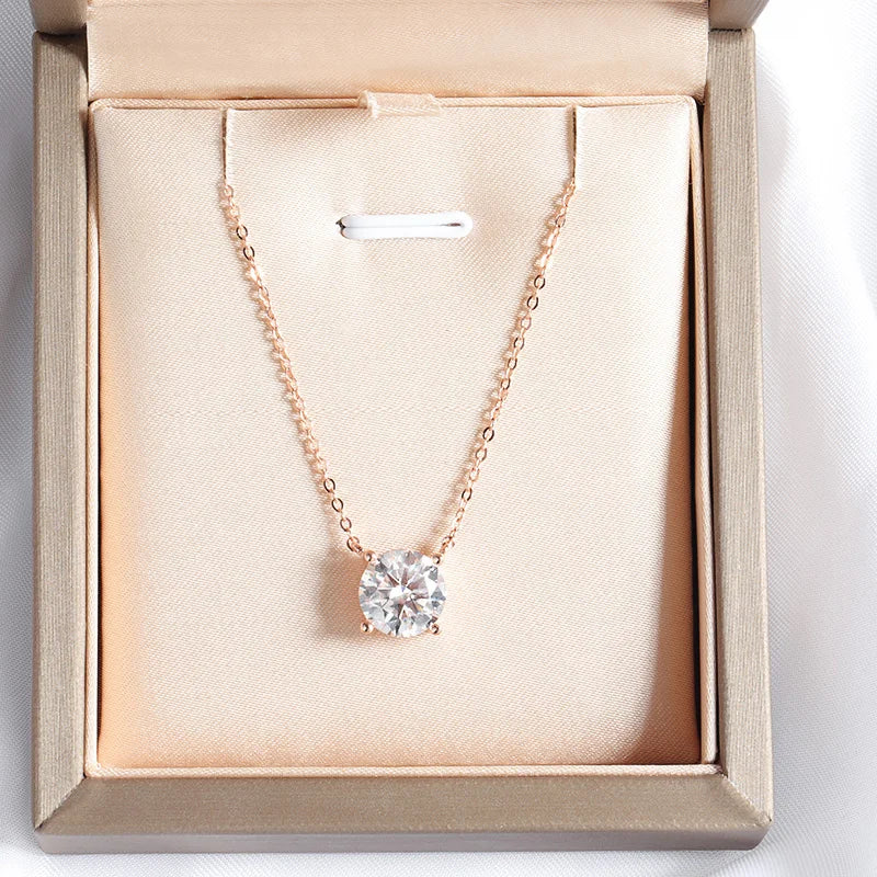 Luna Spark Moissanite Solitaire Necklace