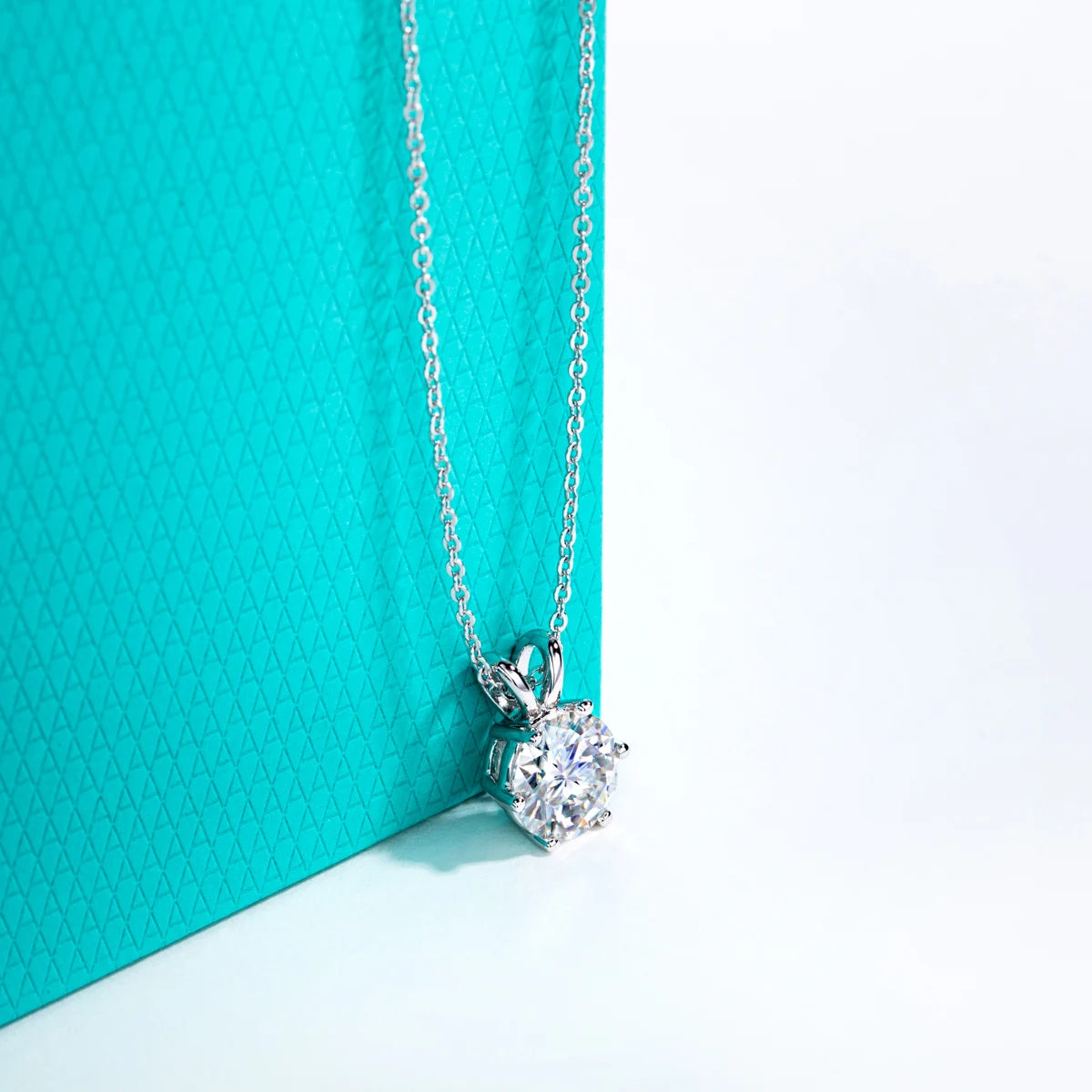 Moissanite V-Prong Solitaire Necklace