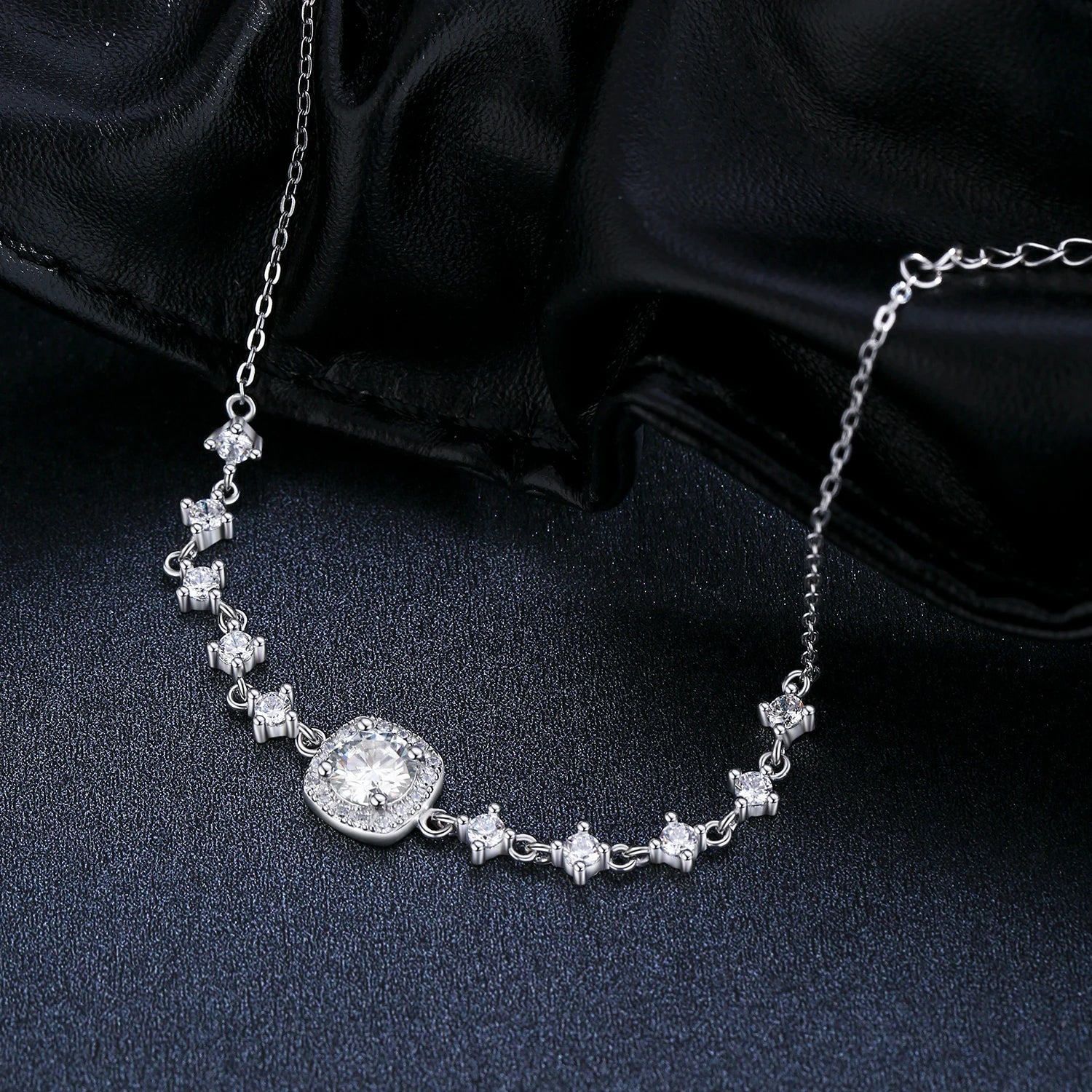 The "Everlasting Glow" Moissanite Halo Bracelet
