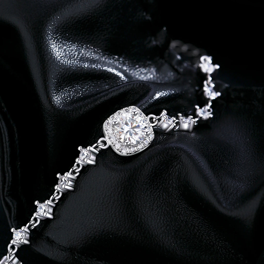 The "Everlasting Glow" Moissanite Halo Bracelet