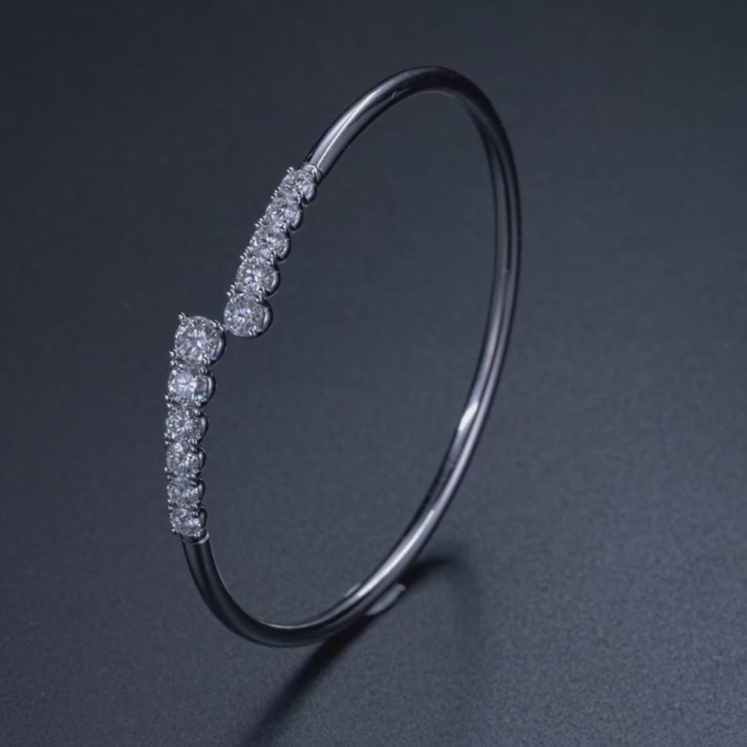 Moissanite Half-Eternity Bangle