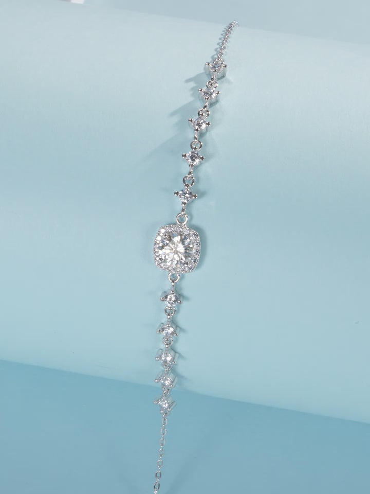 The "Everlasting Glow" Moissanite Halo Bracelet