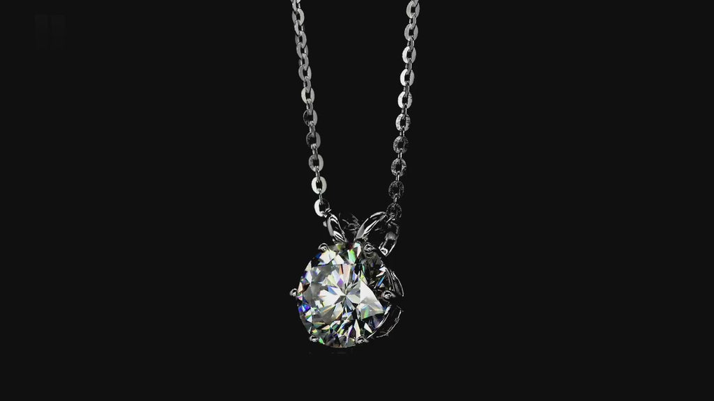 Moissanite V-Prong Solitaire Necklace