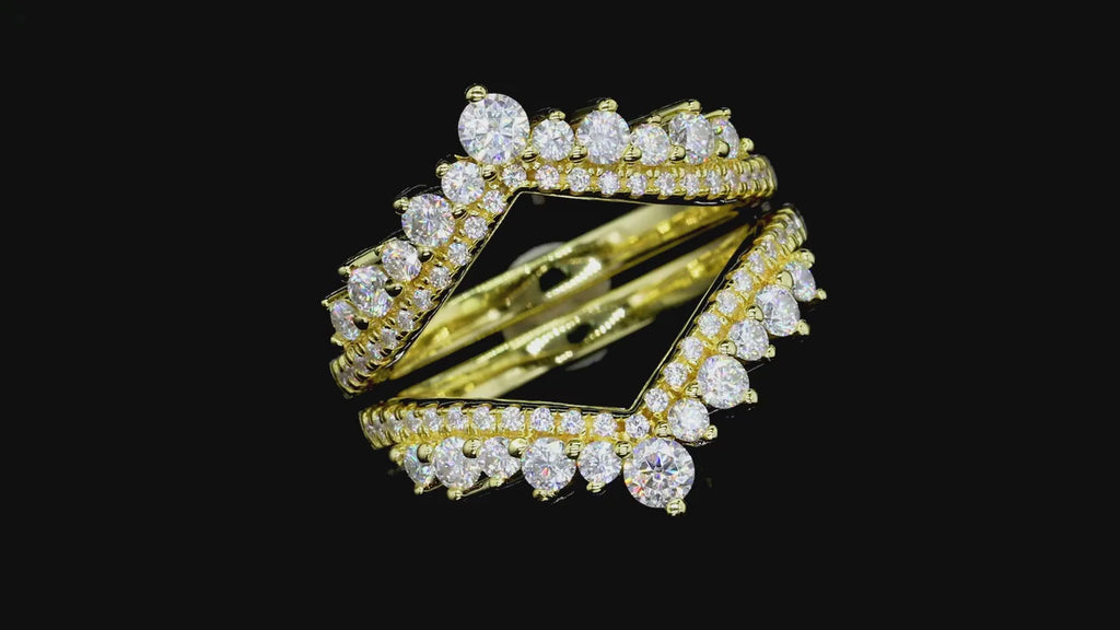 Aurora Vow Moissanite Chevron Ring